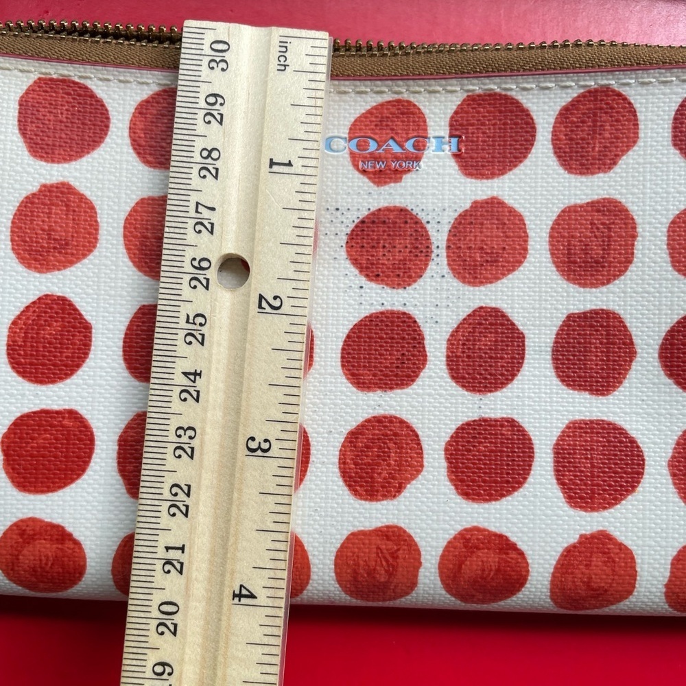 Coach Wallet,Coach Cream and Red Polka Dot Wristlet - Picture 11 of 12